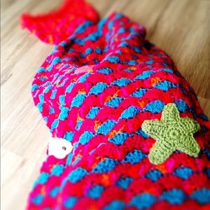 MERMAID throw blanket afghan.  OOAK